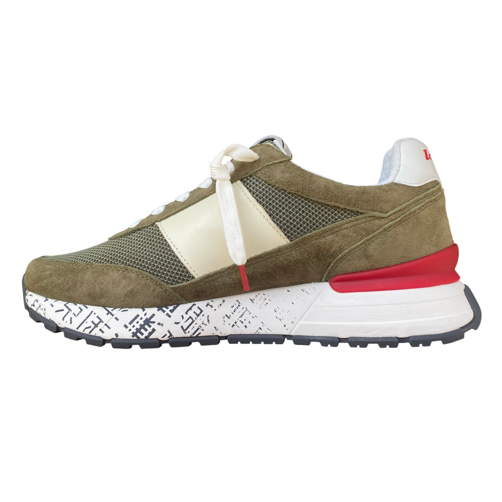 Lotto Leggenda scarpa sneakers da uomo Tokyo Ginza PRT 222656 DC0 oliva-nero-rosso