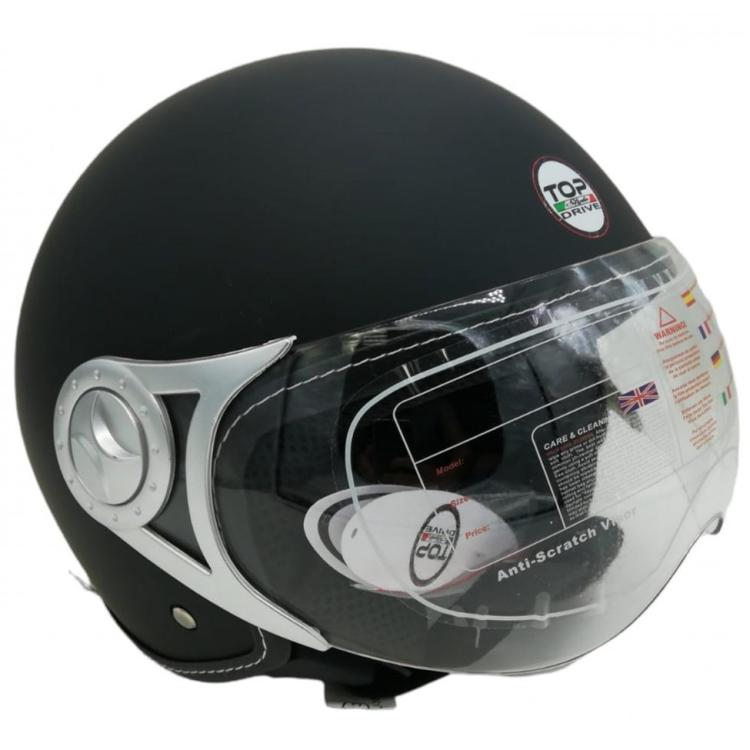 CASCO JET SIRIO MATT MOTO SCOOTER OMOLOGATO ECE VISIERA REMOVIBILE (NERO tg.S)