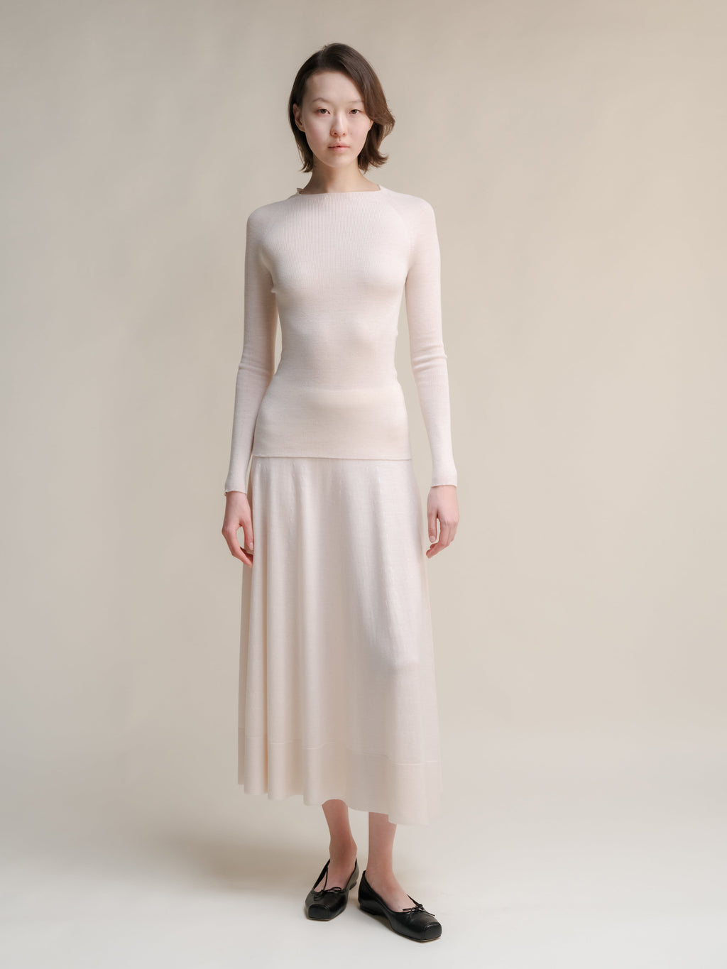 Extra Fine Merino Wool Ribbed 3D-Knit Crewneck Sweater