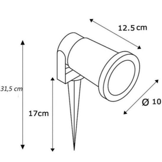 Faretto Giardino Picchetto Parete Esterno Segnapassi Orientabile Led Gu10 Nero