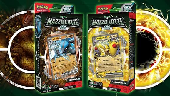 Pokémon - Mazzo Lotte Ex (Ampharos-Ex) Gcc 60 Carte Da Gioco Collezione Italiano