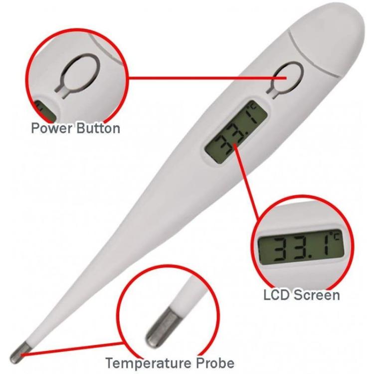 Medisana Ecomed Termometro Digitale Febbre Temperatura Corpo Punta Flessibile