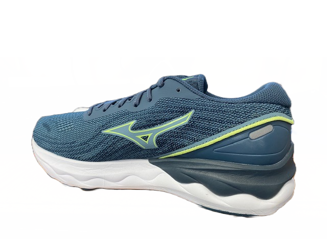 Mizuno Wave Skyrise 3 scarpa da corsa J1GC220981 smoke blue-neo lime-neon flame