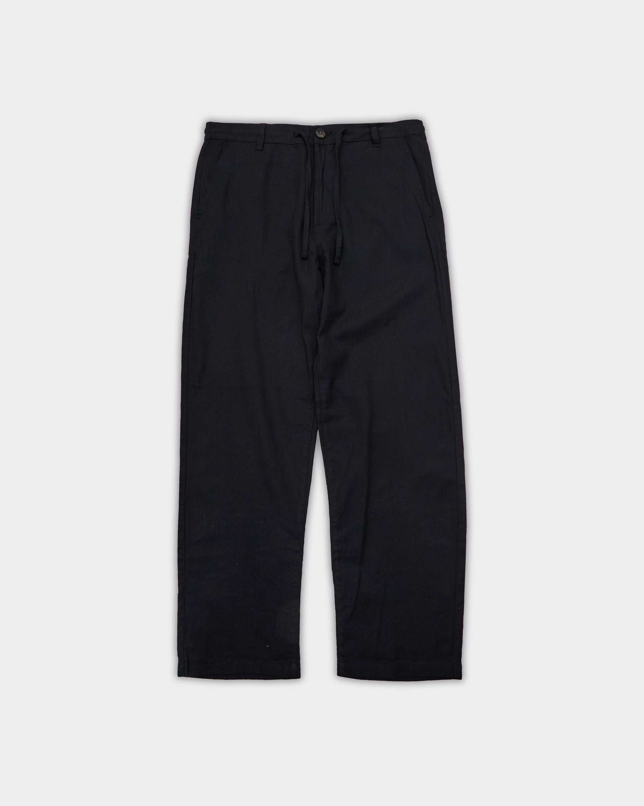 Pantalone Brody Loose Linen Nero
