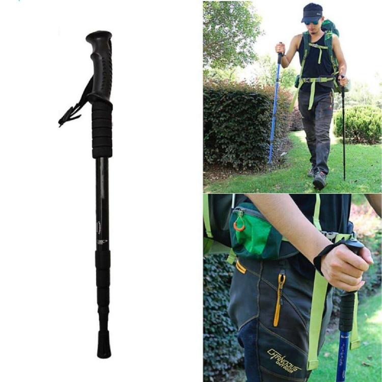 COPPIA 2 BASTONI DA TREKKING TELESCOPICO REGOLABILE ESCURSIONI PASSEGGIO ARGENTO