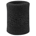 Polsino Tergisudore Elastico Polsiera In Spugna Cotone Per Tennis/Sport/Gym Nero