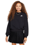 Nike Felpa Boxy Sportswear Club Fleece FZ9244-010 Nera Bambina