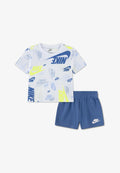 Nike Completino Ragazzo Bianco Celeste Futura AOP - 86N043-B4T
