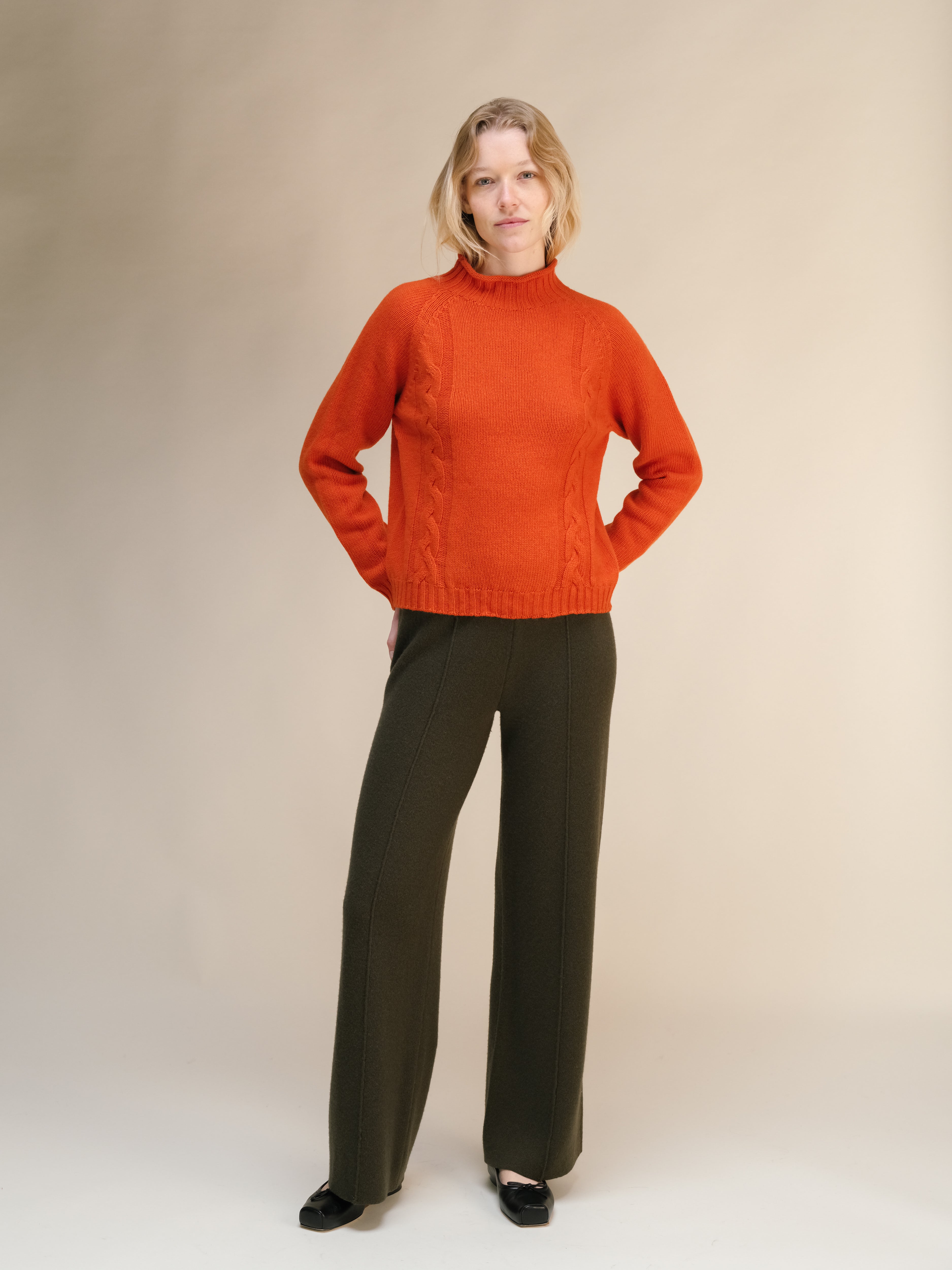Cashmere Mix Cable "Ricciolo" Sweater (3D-Knit)
