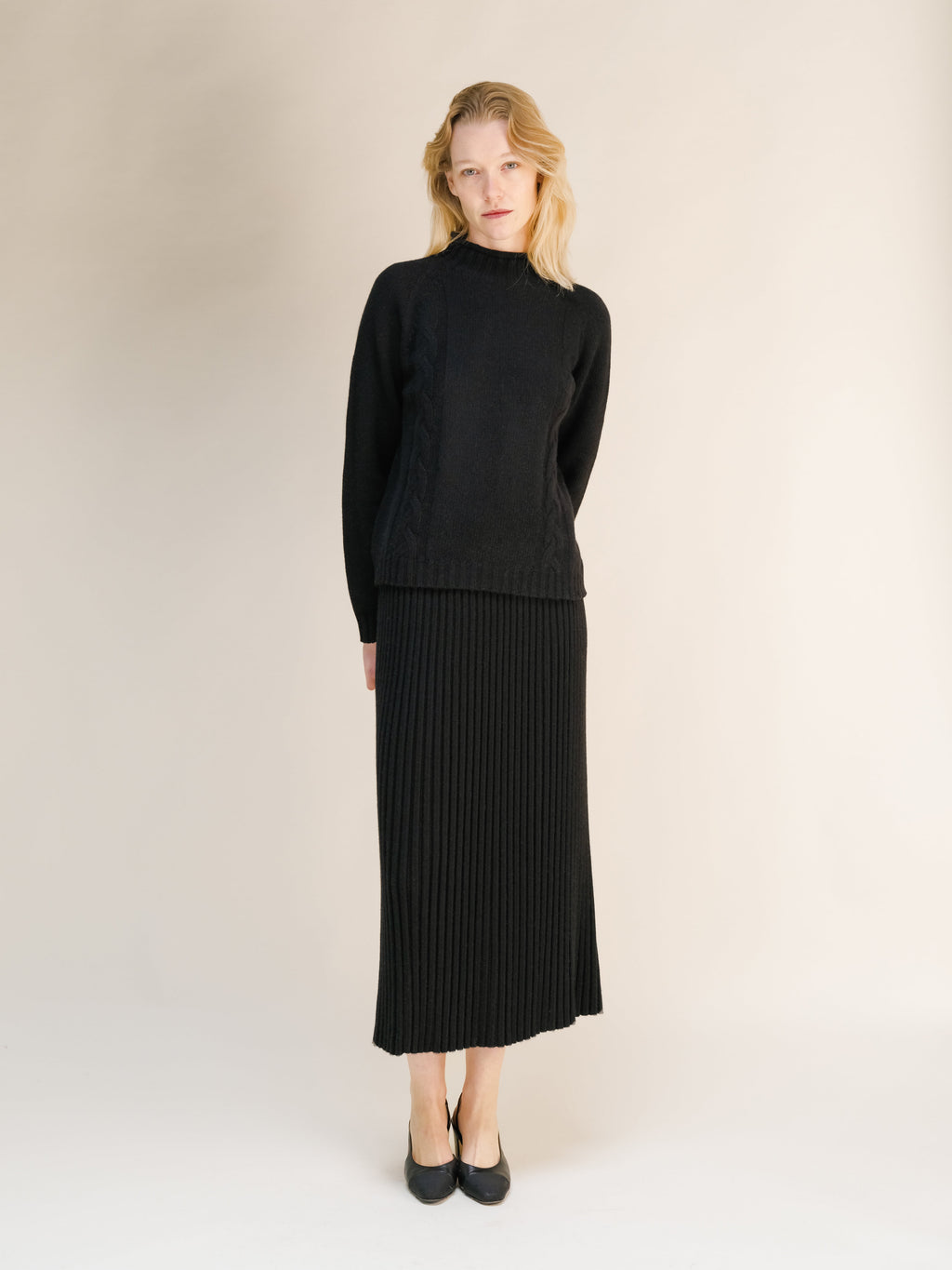 Cashmere Mix Cable "Ricciolo" Sweater (3D-Knit)