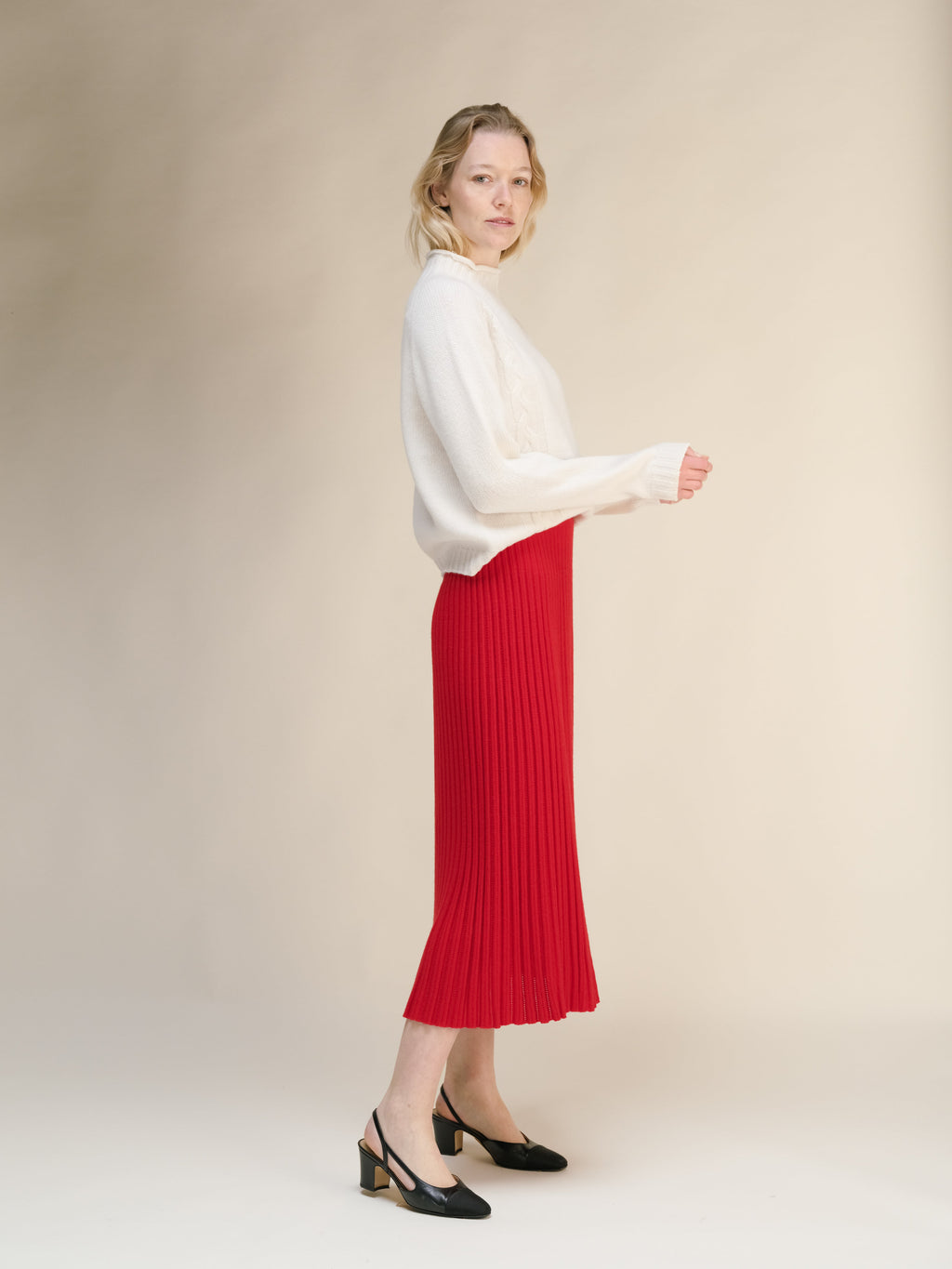 Cashmere Mix Cable "Ricciolo" Sweater (3D-Knit)