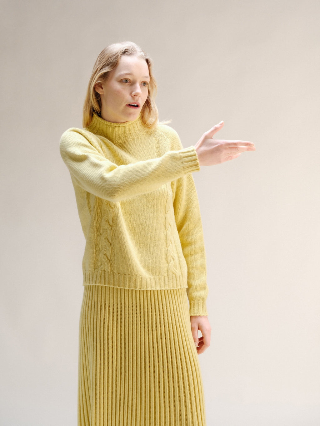 Cashmere Mix Cable "Ricciolo" Sweater (3D-Knit)