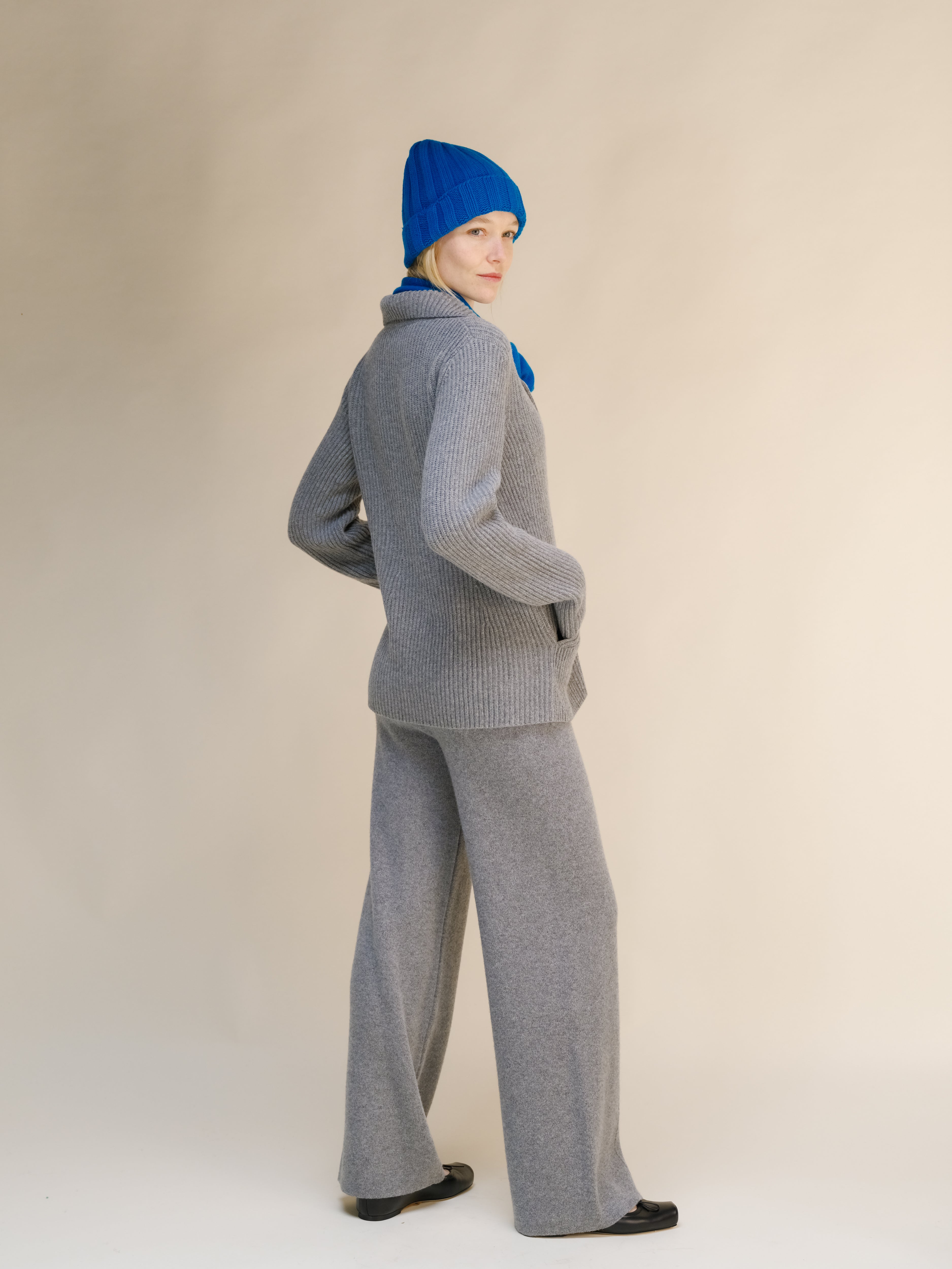 Cashmere Mix Ribbed Beanie