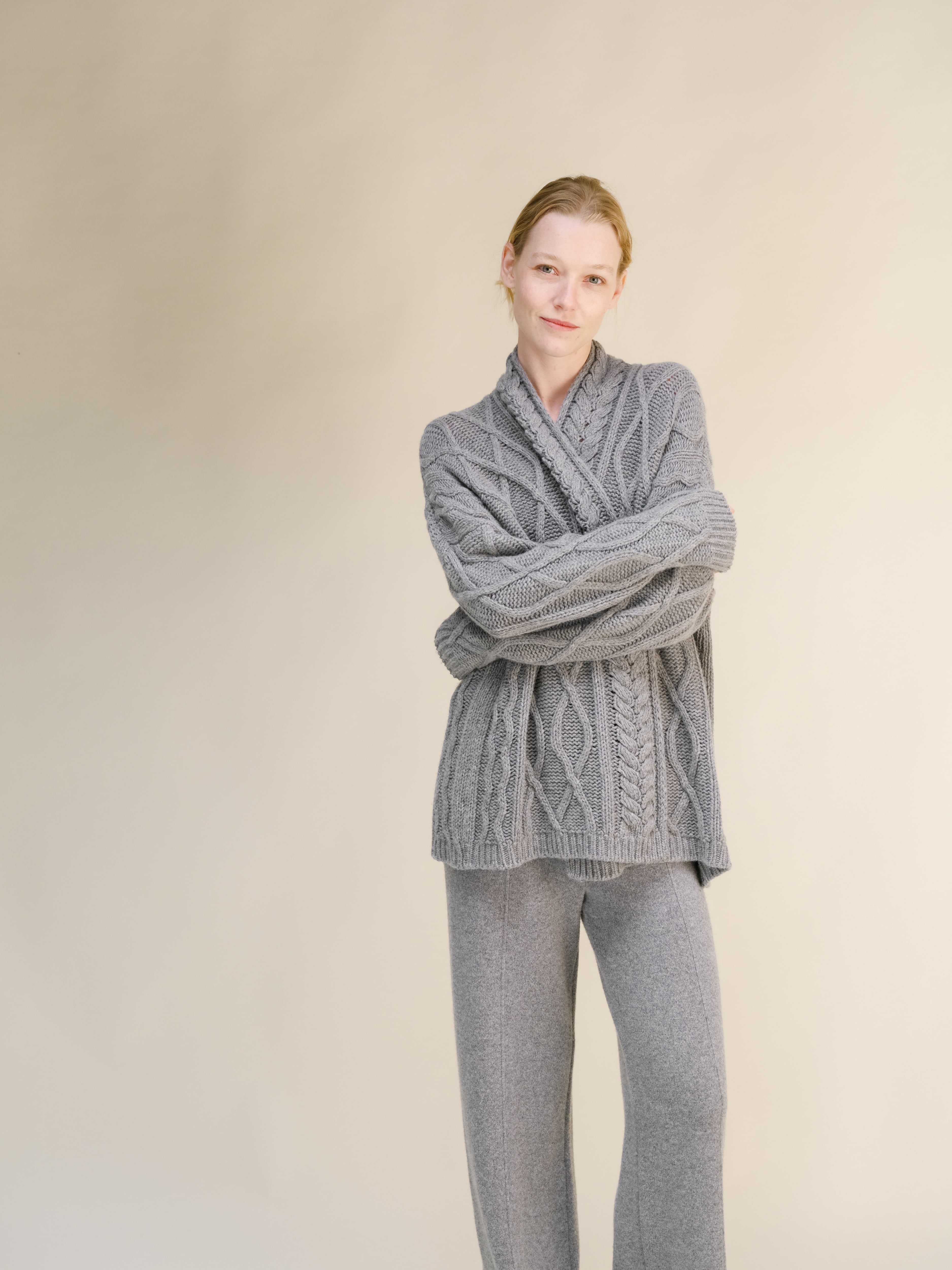 Cashmere Mix Aran Cardigan