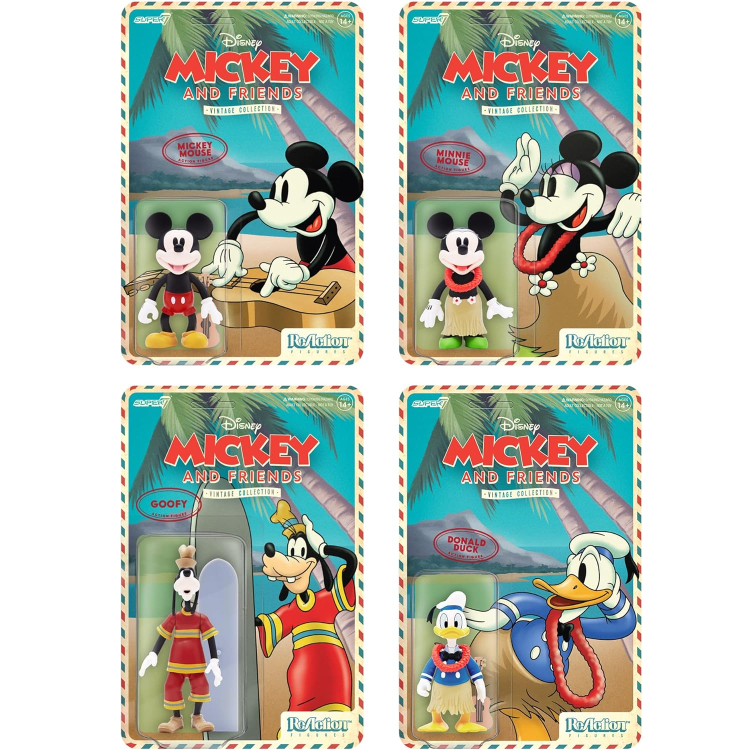 Super7 Disney Mickey & Friends "Donald" Duck Paperino Hawaii Reaction Figure 9Cm