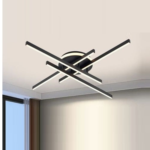 Plafoniera Moderna A Led 45 Watt Lampada Lampadario Nero Soffitto Fredda 6500K