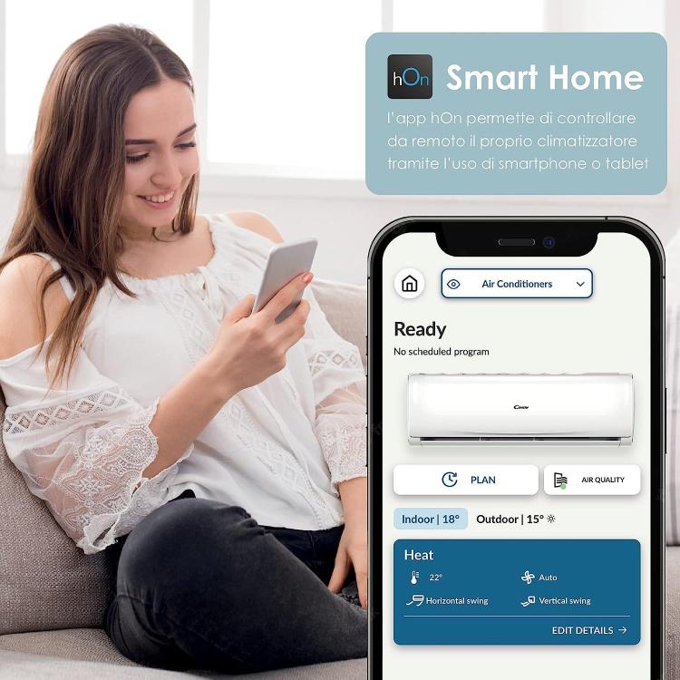 CANDY PURA CLIMATIZZATORE CONDIZIONATORE 12000 BTU INVERTER R32 A++ WIFI CON APP