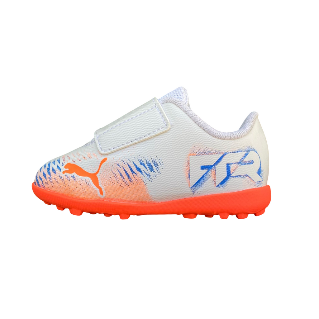 Puma Scarpa calcetto bimbo Future 8 Play V TT 108631-01 bianco-arancio