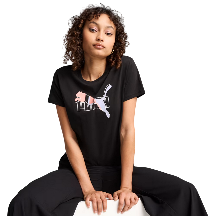 Puma T-Shirt Donna 684991-01 Nero Logo Lab Slim Fit Cotone