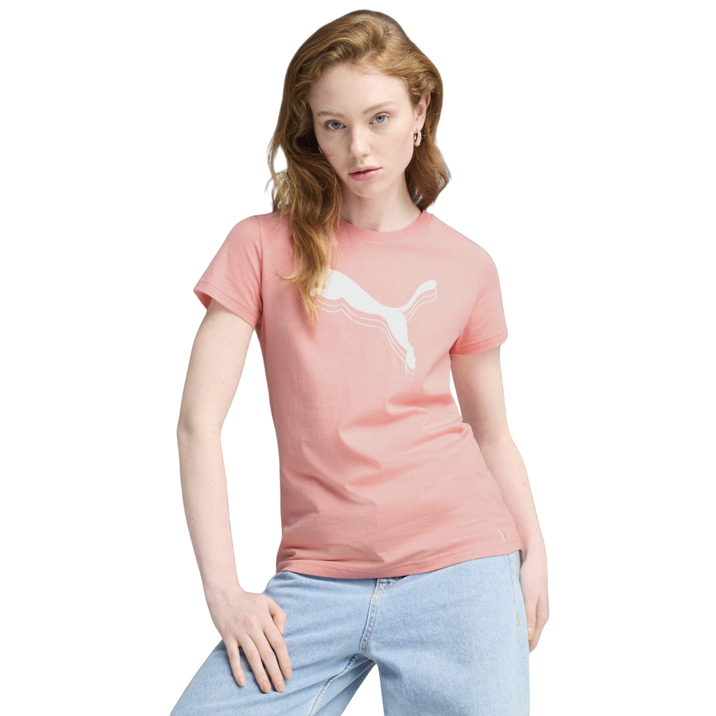 Puma Essentials T-Shirt Unisex Logo Metallizzato Rosa - 684995-18