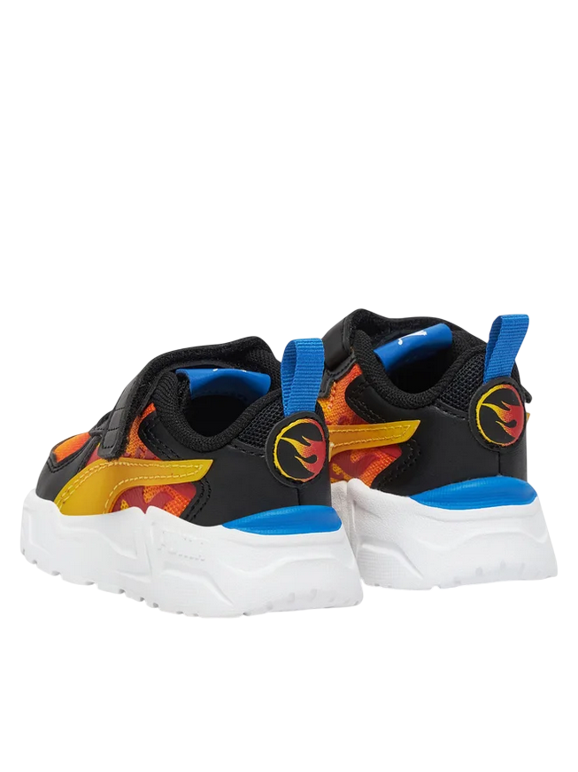 Puma scarpa da ginnastica da bambino Trinity Lite Hot Wheels 401408-01 nero-arancio-fuoco