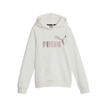 Puma felpa da ragazza con cappuccio e logo grande 670310-65 bianco-bronzo