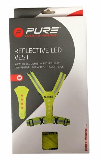Pure 2Improve Gilet Running LED P2I320180 Yellow Riflettente