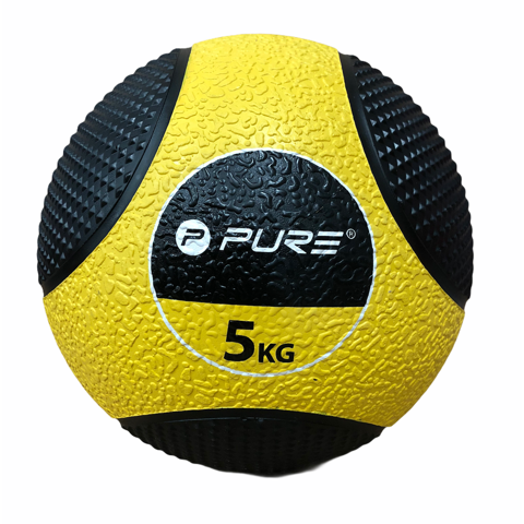 Pure 2Improve Palla Medica 5kg P2I110030 Ø24cm Giallo Nero Gomma