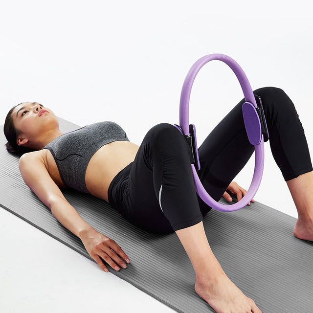 Cerchio Anello Pilates Ring Magic Circle Attrezzo Fitness Yoga Accessori - Rosa