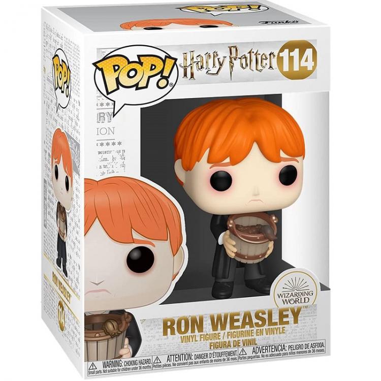 Funko Pop ! Harry Potter - Ron Weasley (114) Puking Slugs W / Bucket Figure 9Cm