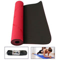 Tappetino Pilates Tappeto Yoga Materassino Fitness Gomma Tpe 6mm Bicolore Rosso