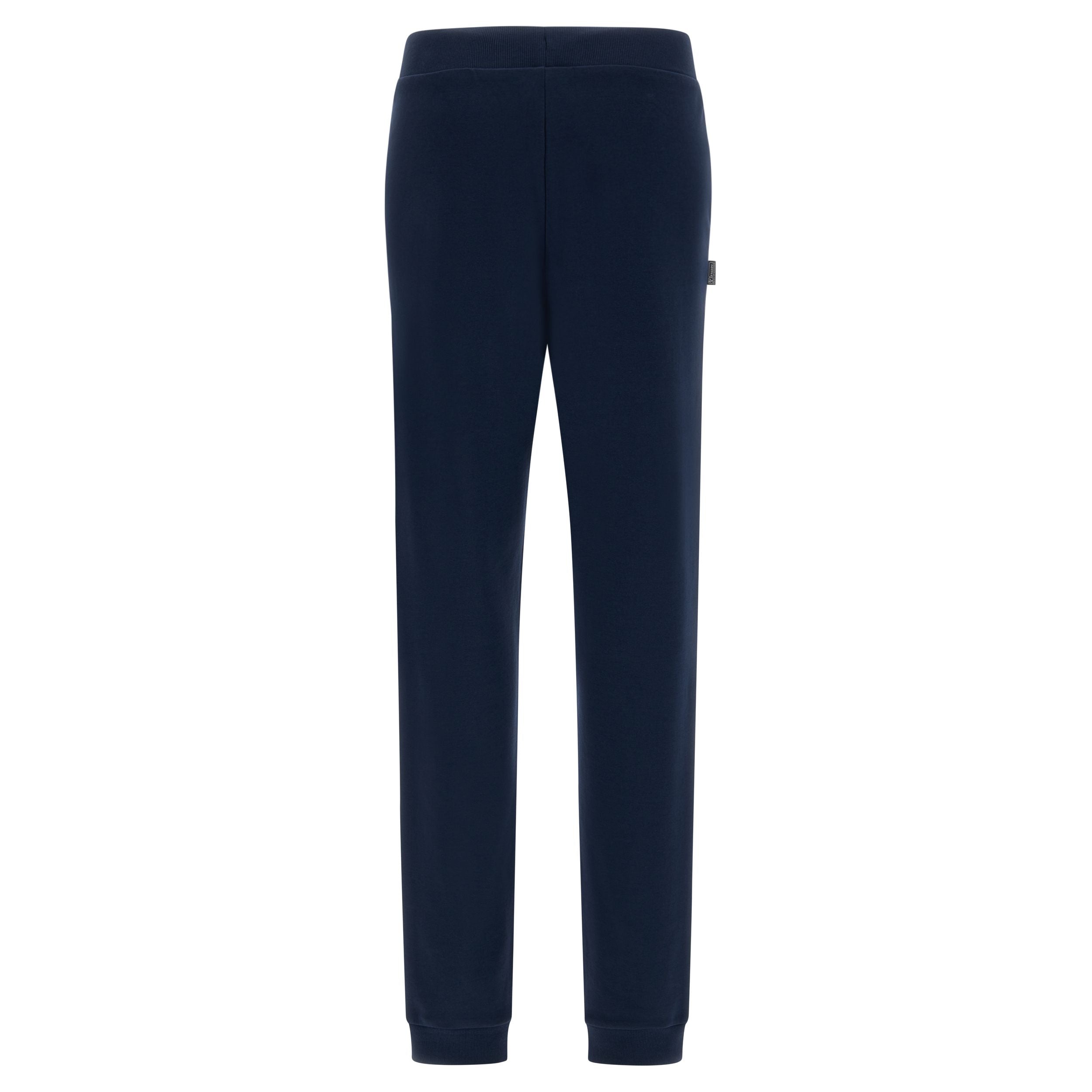 Freddy pantalone sportivo in interlock  con stampa in argento e fondo con polsino S3WBCP8 B94 blu navy