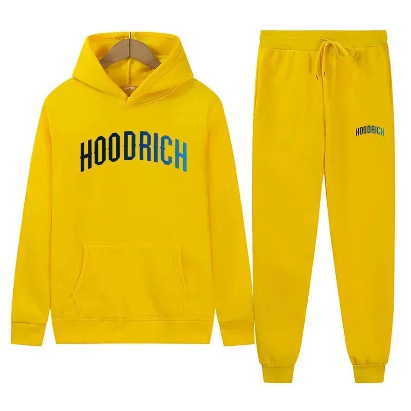 2025 Autumn/Winter Men's and Women's Letter-Printed Sporty Sweatshirt Set - Classic, Retro, Comfortable and Versatile
