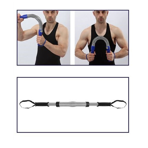 Power-Twister Barra Di Potenza A Molla Attrezzi Da Palestra Fitness Cromata 50Kg
