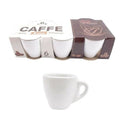 Set 6 Pezzi Tazzine Tazze Da Caffè Bianche Ceramica Espresso Colazione Bar 6X7Cm