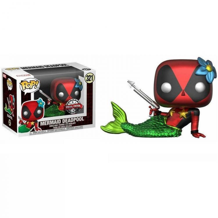Funko Pop ! Mermaid Deadpool (321) Special Edition Con T-Shirt S Vinyl Figure