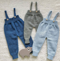Braghette neonato in cotone con bretelle in maglieria