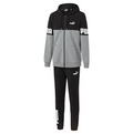 Puma POWER Tuta in cotone leggero con cappuccio da uomo 849233 51 black-medium gray heather