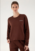 Freddy Felpa cropped a girocollo comfort tinta in capo JOYC024X M79X chocolate fondant