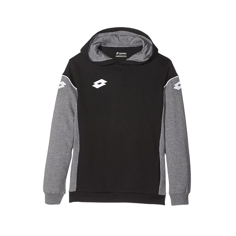 Lotto Felpa Cappuccio Junior Stars Evo R9773 Nero-Grigio