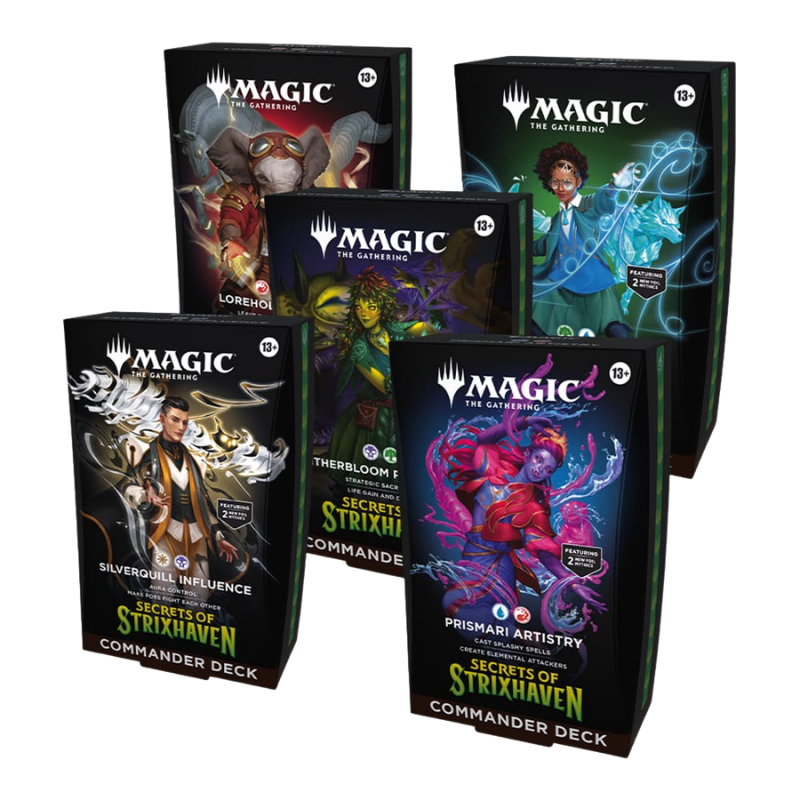 Magic Secrets of Strixhaven Commander Bundle 5 mazzi ITA