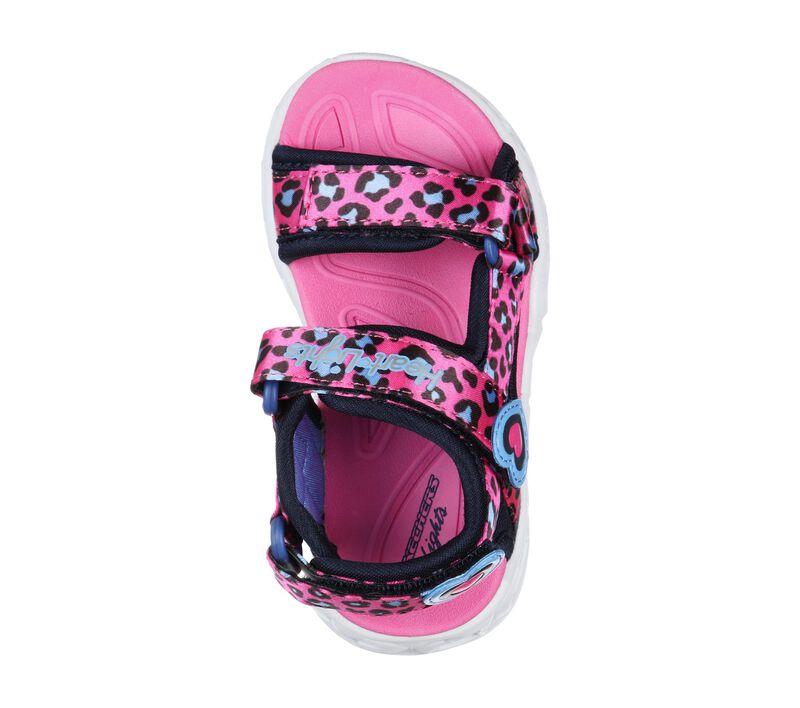 Skechers Sandalo Bambina Lights Heart Sandal Savvy Cat 302090N-HPBL Rosa Blu