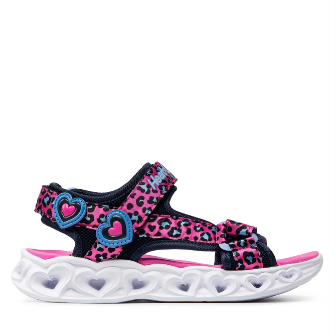Skechers Sandalo Bambina Lights Heart Savvy Cat 302090L-HPBL Rosa Blu