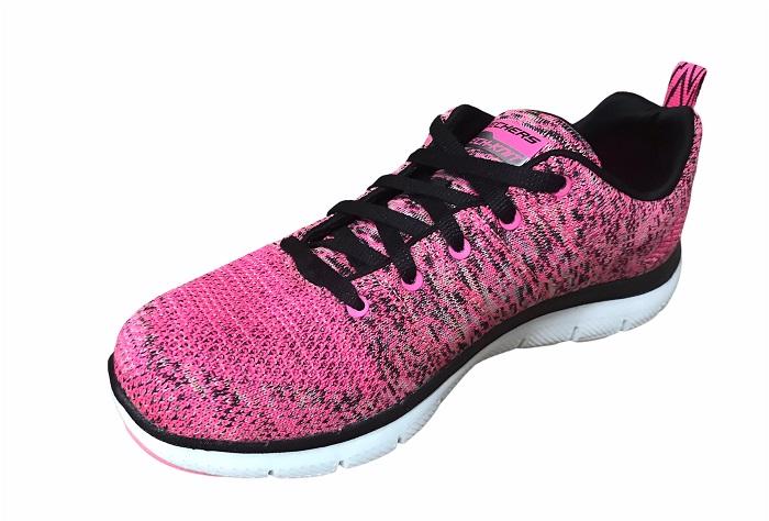 Skechers Flex Appeal 2.0 High Energy 12756/HPBK Hot Pink Black - Scarpa Fitness Donna