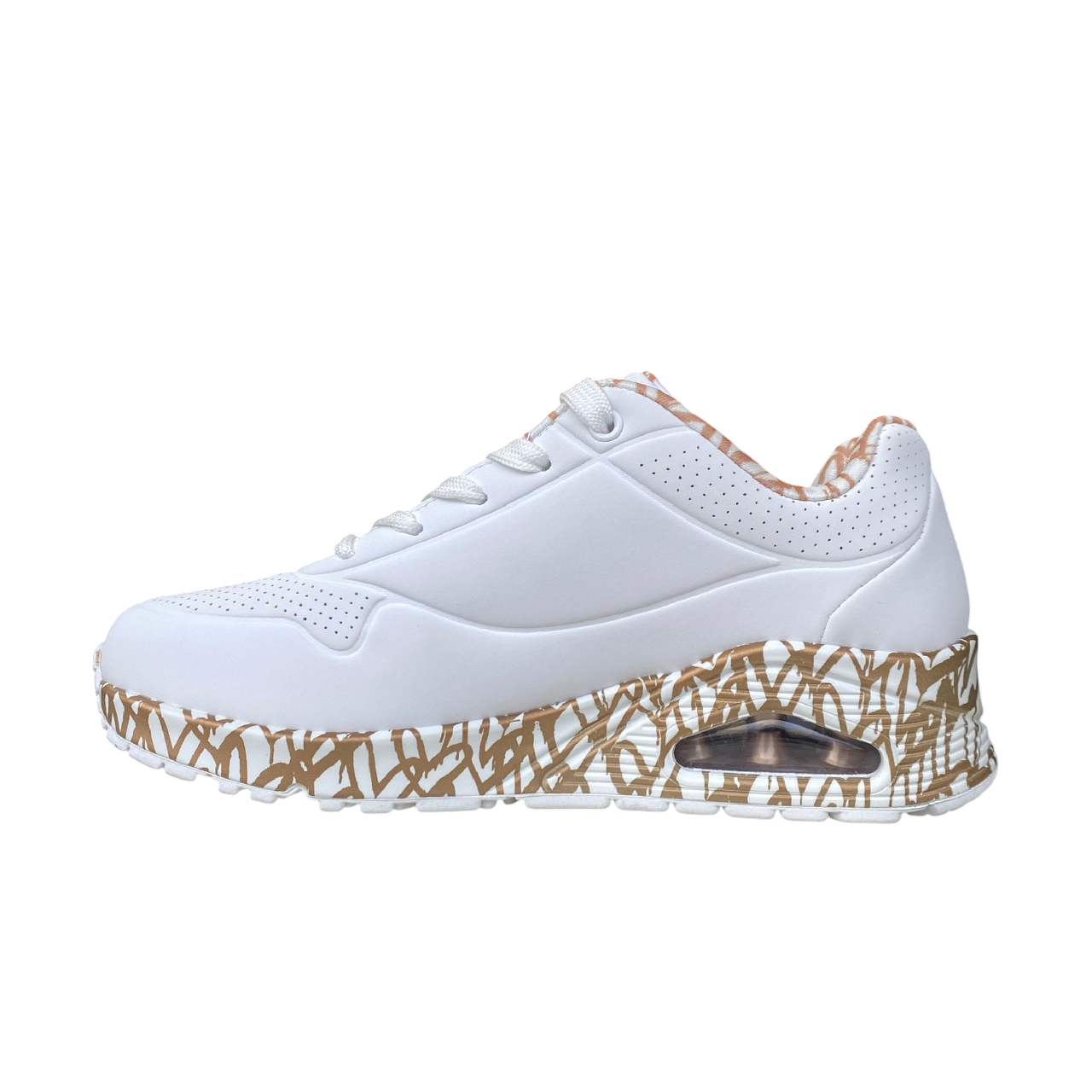 Skechers x JGoldcrown Uno Loving Love Sneakers Donna Bianco Rosa Oro - 155506/WTRG