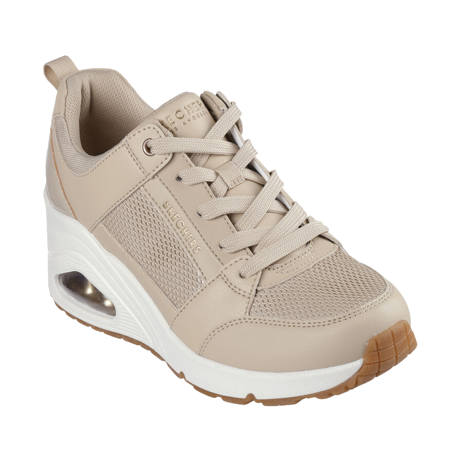 Skechers Uno Wedge Everything Nice 177526/NAT Sneakers Donna Zeppa Platform Naturale