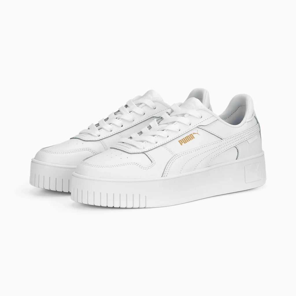 Puma scarpa sneakers da donna Carina Street 389390-14 bianco oro