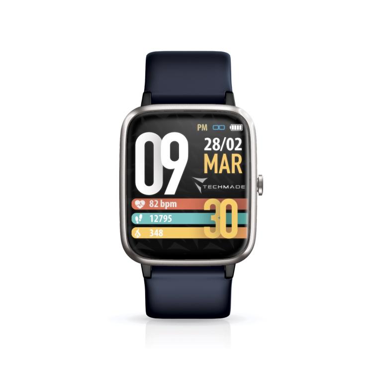 Techmade Smartwatch Move Bluetooth Gps Integrato Sport Impermeabile Silver/Blu