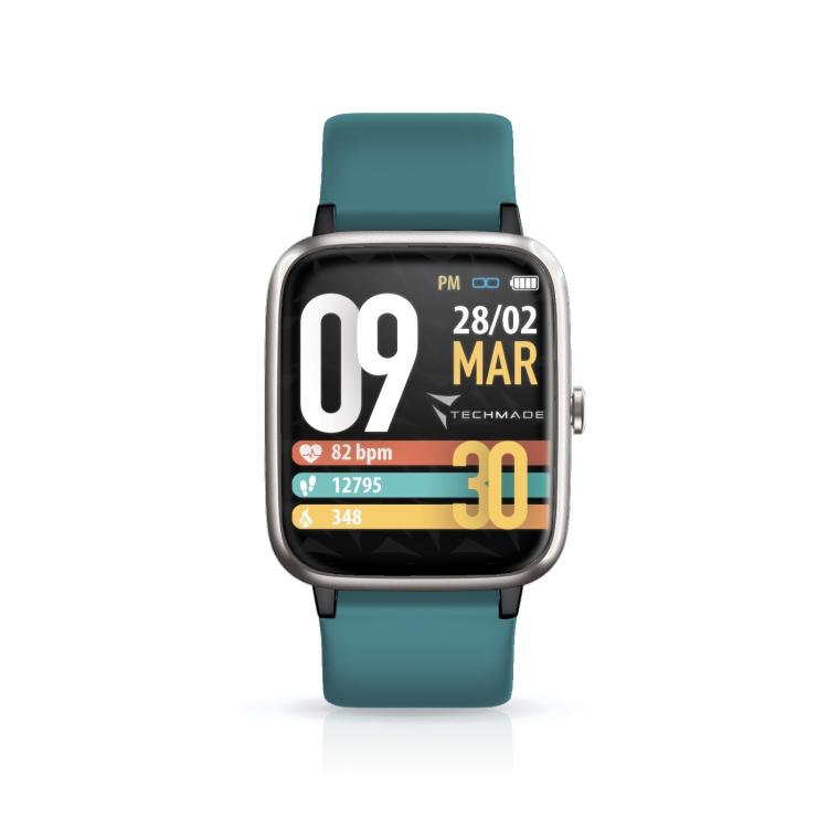 Techmade Smartwatch Move Bluetooth Gps Integrato Sport Impermeabile Silver/Green