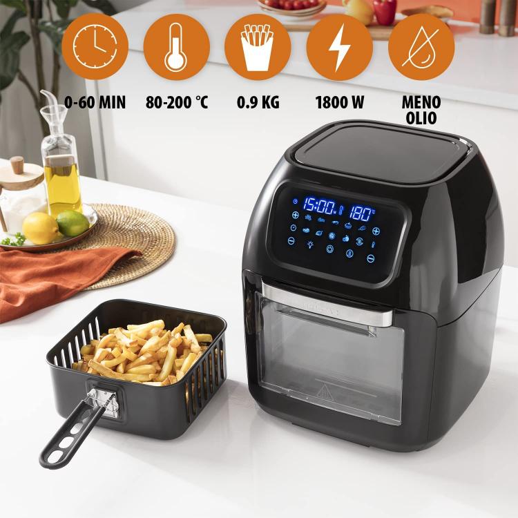 Tristar Friggitrice Ad Aria Xxl 10 Lt 4In1 1800W Digital Display 6964 Forno Nero